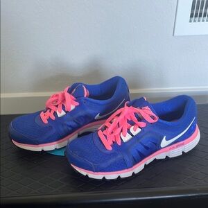 Nike Royal Blue Sneakers with Neon Pink Laces